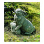 Rabbit on A Rock Garden Statue