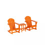 3 Piece set Outdoor Patio Poly Adirondack rocking chairs with side table