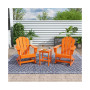 3 Piece set Outdoor Patio Poly Adirondack rocking chairs with side table