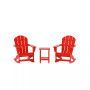 3 Piece set Outdoor Patio Poly Adirondack rocking chairs with side table