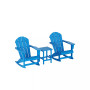 3 Piece set Outdoor Patio Poly Adirondack rocking chairs with side table