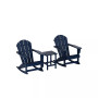 3 Piece set Outdoor Patio Poly Adirondack rocking chairs with side table