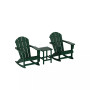 3 Piece set Outdoor Patio Poly Adirondack rocking chairs with side table