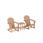 3 Piece set Outdoor Patio Poly Adirondack rocking chairs with side table