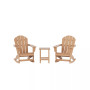 3 Piece set Outdoor Patio Poly Adirondack rocking chairs with side table