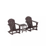 3 Piece set Outdoor Patio Poly Adirondack rocking chairs with side table
