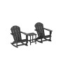 3 Piece set Outdoor Patio Poly Adirondack rocking chairs with side table