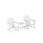 3 Piece set Outdoor Patio Poly Adirondack rocking chairs with side table