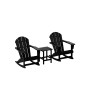 3 Piece set Outdoor Patio Poly Adirondack rocking chairs with side table