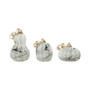 Faux Marble Glass Pumpkin Gourd Set, 3 Piece