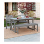 4 Piece Extendable Outdoor Patio Dining Set
