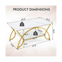 Coffee Table Modern Marble 2-Tier Coffee Table Gold Rectangle
