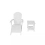 3-Piece Outdoor Adirondack Chair with Ottoman and Side Table Set