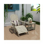 3-Piece Outdoor Adirondack Chair with Ottoman and Side Table Set