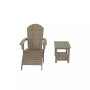 3-Piece Outdoor Adirondack Chair with Ottoman and Side Table Set