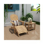 3-Piece Outdoor Adirondack Chair with Ottoman and Side Table Set