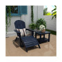 3-Piece Outdoor Adirondack Chair with Ottoman and Side Table Set