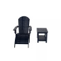 3-Piece Outdoor Adirondack Chair with Ottoman and Side Table Set