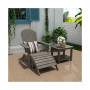 3-Piece Outdoor Adirondack Chair with Ottoman and Side Table Set
