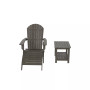3-Piece Outdoor Adirondack Chair with Ottoman and Side Table Set