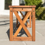 Acacia Wood X-Frame Patio Bench - Brown