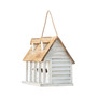 14.25" Oversized Cottage Birdhouse with Natural Roof