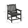 Plastic Patio Chairs, Outdoor Dining Chair with Armrests and Slatted Back, Outdoor Armchair for Lawn, Garden, Poolside, Backyard, Black