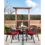 9 Piece Olefin Fabric Cast Aluminum Dining Set With Cushions and Alternative Cushion Covers