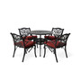 9 Piece Olefin Fabric Cast Aluminum Dining Set With Cushions and Alternative Cushion Covers
