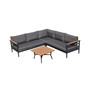 4 Piece Outdoor Aluminum Sectional Sofa Set with Cushions