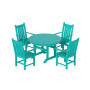 5 Piece Outdoor Patio Dining Set Outdoor Round Table and Armchair Set