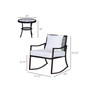 3 Piece Patio Rocking Chair Set, 2 PE Wicker Rocking Chairs, Cushioned with Throw Pillows, 1 Two-Tier Tempered Glass Side Table, Rattan Outdoor Furniture, Cream White