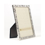 Silver Metal Picture Frame with Linen Pattern - 4" x 6"