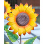 42" Fall Metal Sunflower Yard Stake Set, 2 Piece