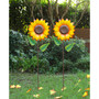 42" Fall Metal Sunflower Yard Stake Set, 2 Piece
