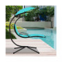 Patio Hanging Hammock Chaise Lounge Chair with Canopy Cushion