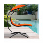 Patio Hanging Hammock Chaise Lounge Chair with Canopy Cushion