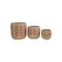 Set of 3 18.5" Round Hand-Woven Seagrass Baskets