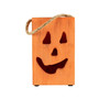 Large Wood Jack-O-Lantern Halloween Candle Lantern, 8"