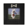 Black Wash Dog Frame with Bone Ornament - 4" x 4"
