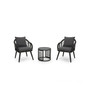 Chadbourne Outdoor Modern Boho Chat Set with Side Table