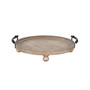 Bruillet Round Wooden Footed Tray - 15" x 3.75"