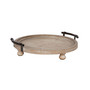 Bruillet Round Wooden Footed Tray - 15" x 3.75"