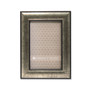 Domed Burnished Silver and Black Picture Frame - 4" x 6"