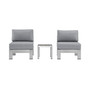 Shore 3 Piece Outdoor Patio Aluminum Sectional Sofa Set Orange