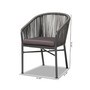 Marcus Modern and Contemporary Rope and Metal Outdoor Dining Chair