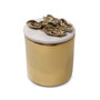 Decorative Candle with White Lid and Petal Design, 4" D