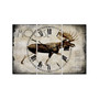 Moose Lodge 2 Oversized Cottage 3 Panels Wall Clock - 38" x 38" x 1"