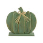 Wooden Fall Harvest Table Top Pumpkin with Bow, 14.5"