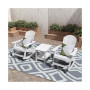 3-Piece Outdoor Patio Adirondack Rocking Chair with Side Table Set